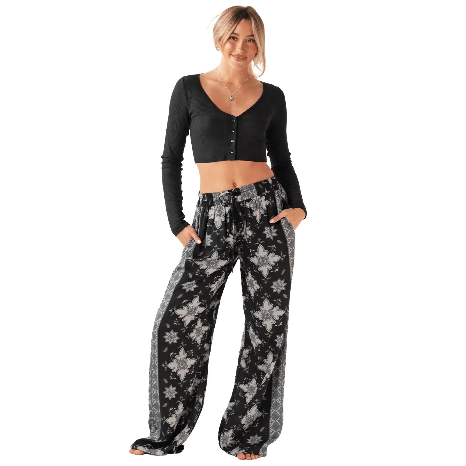 Lotus and Luna - Khao Sok Wide Leg Drawstring Pants -