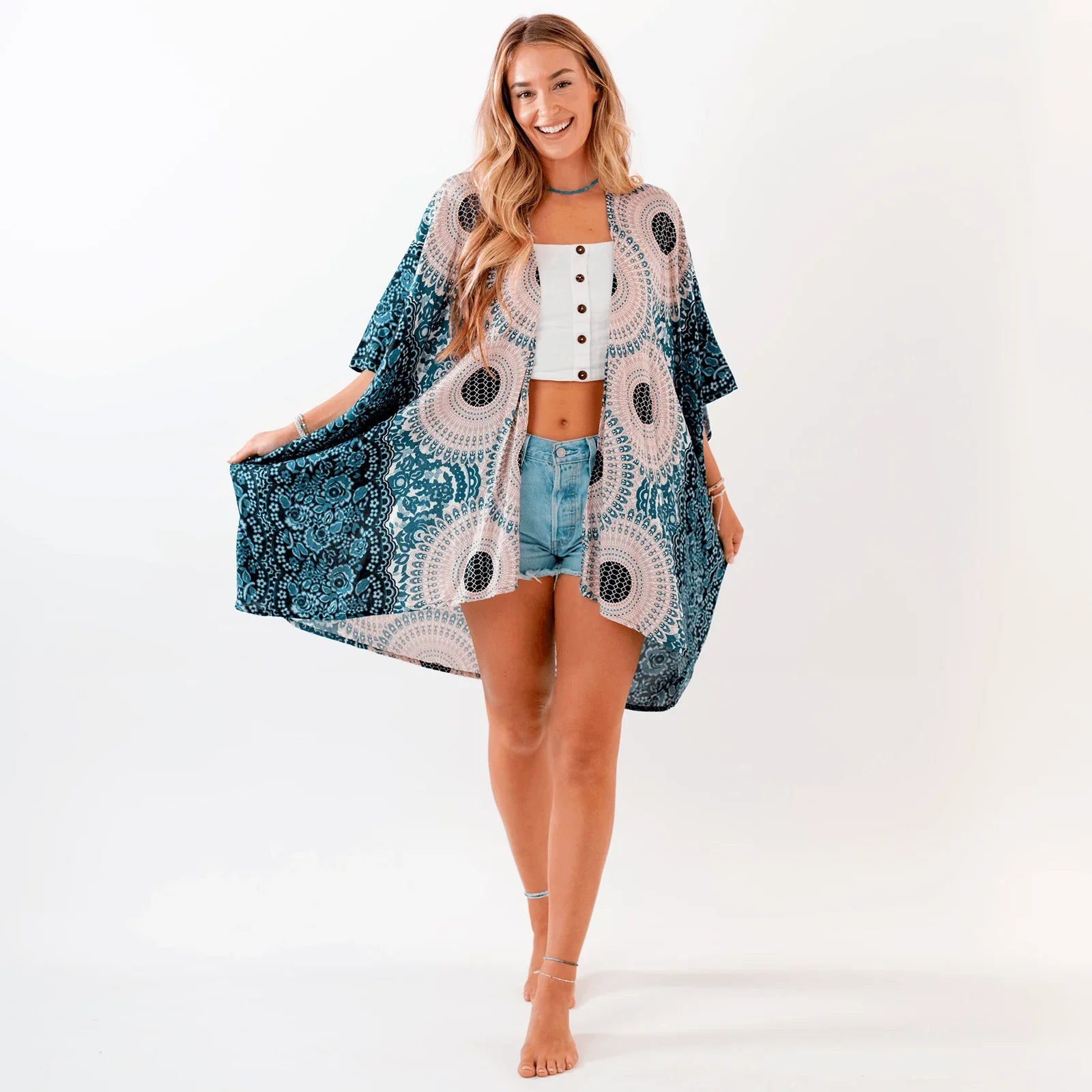 Lotus and Luna - Koh Samui Mandala Kimono Cover Up