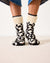 MerSea - La Paz Crochet Slipper Socks - Cream/Black