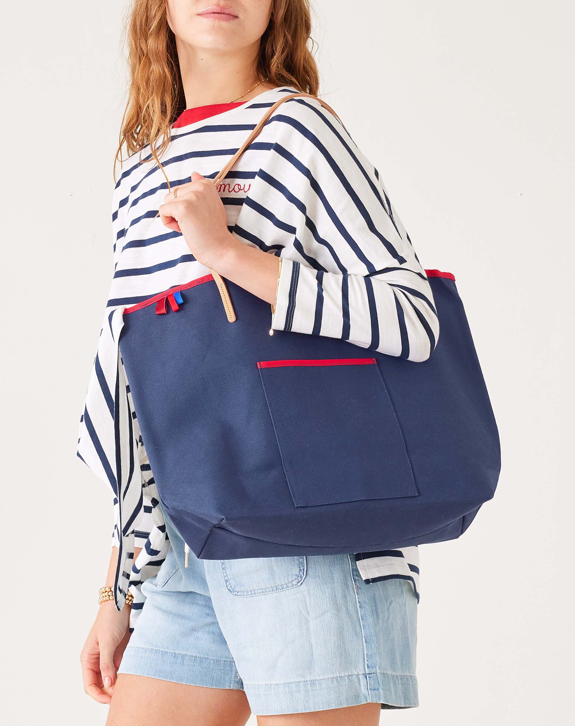 MerSea - Le Canvas Tote - Navy-Red (Add-On)