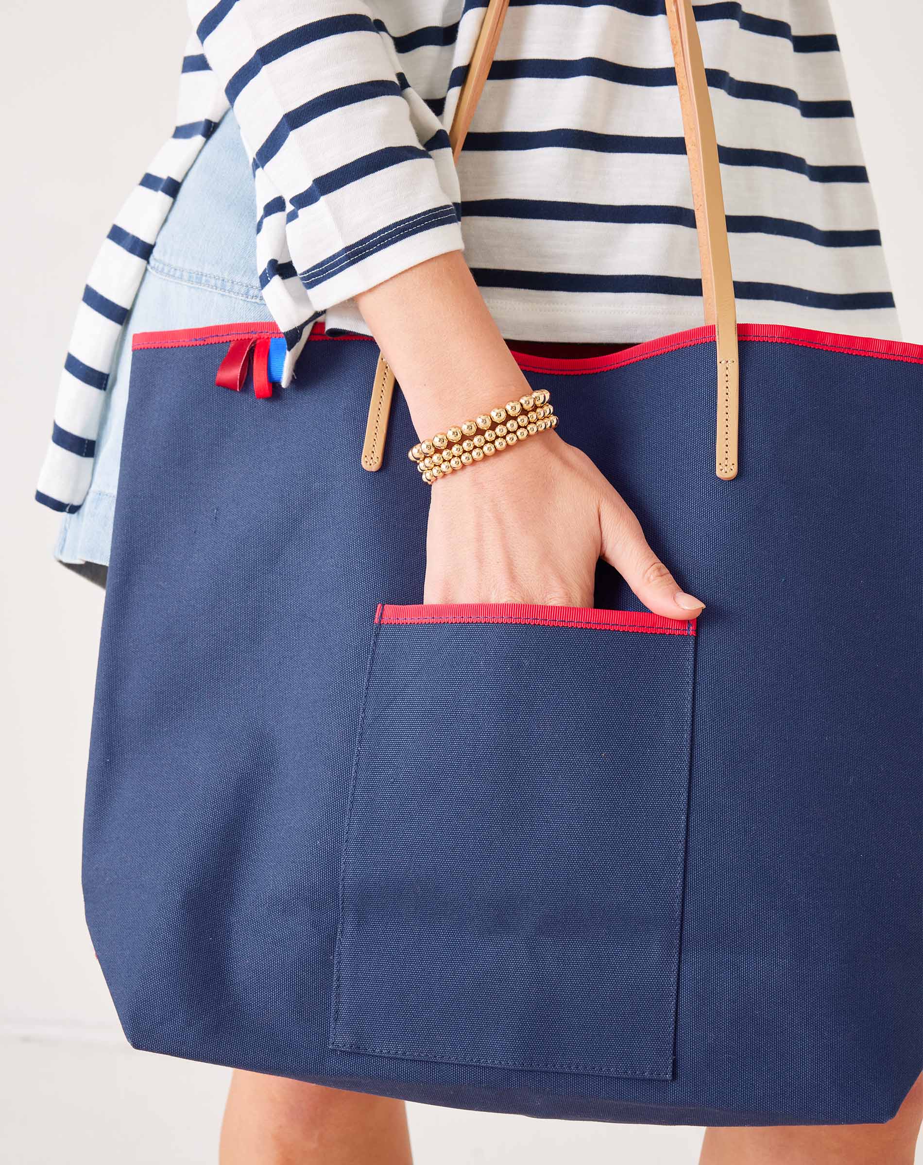 MerSea - Le Canvas Tote - Navy-Red (Add-On)
