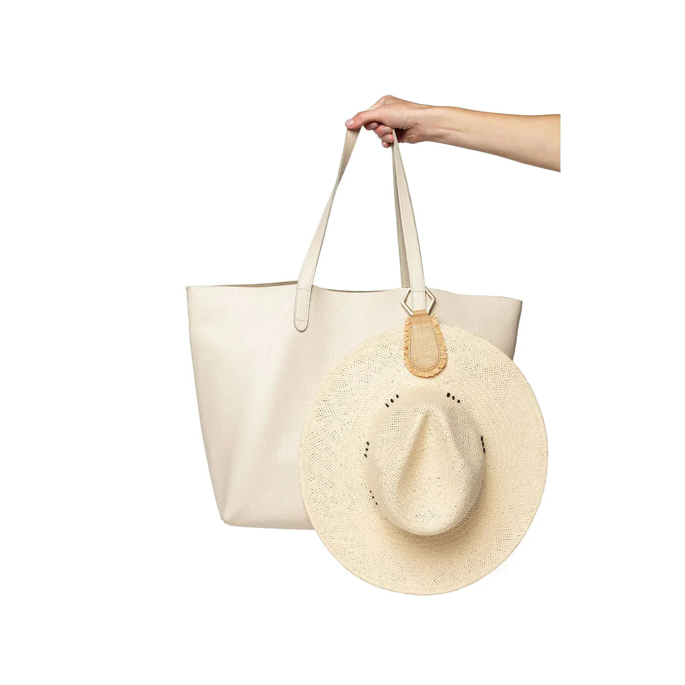 TopTote - The Fray Hat Clip - Natural Raffia W/ Gold