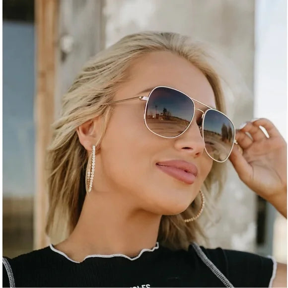 Diff Eyewear - Brooklyn Sunglasses - Gold Brown