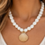 Frasier Sterling - Gold Shell Pendant Necklace