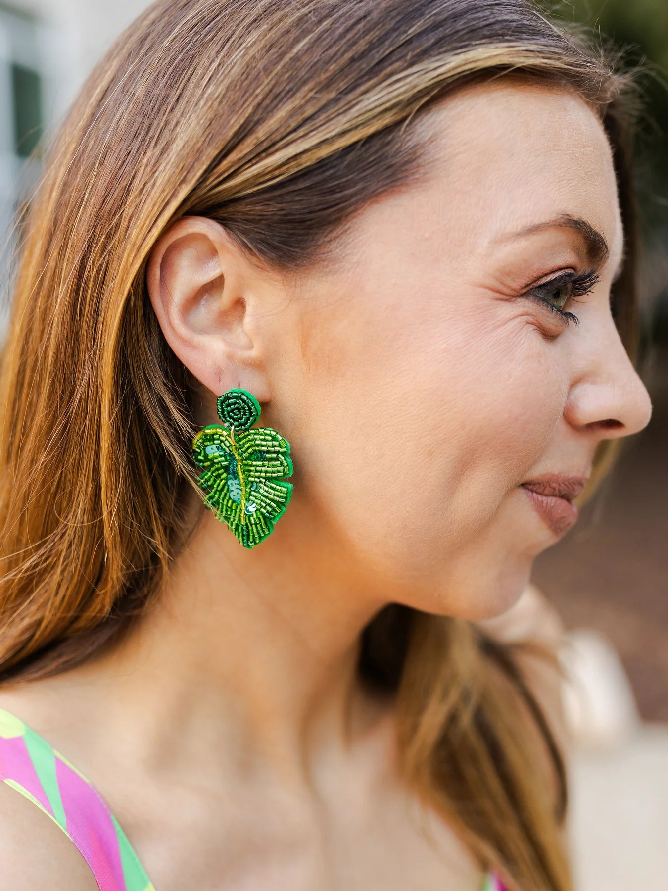 Michelle Mcdowell -  Earrings Palm Frond  (Add-On)