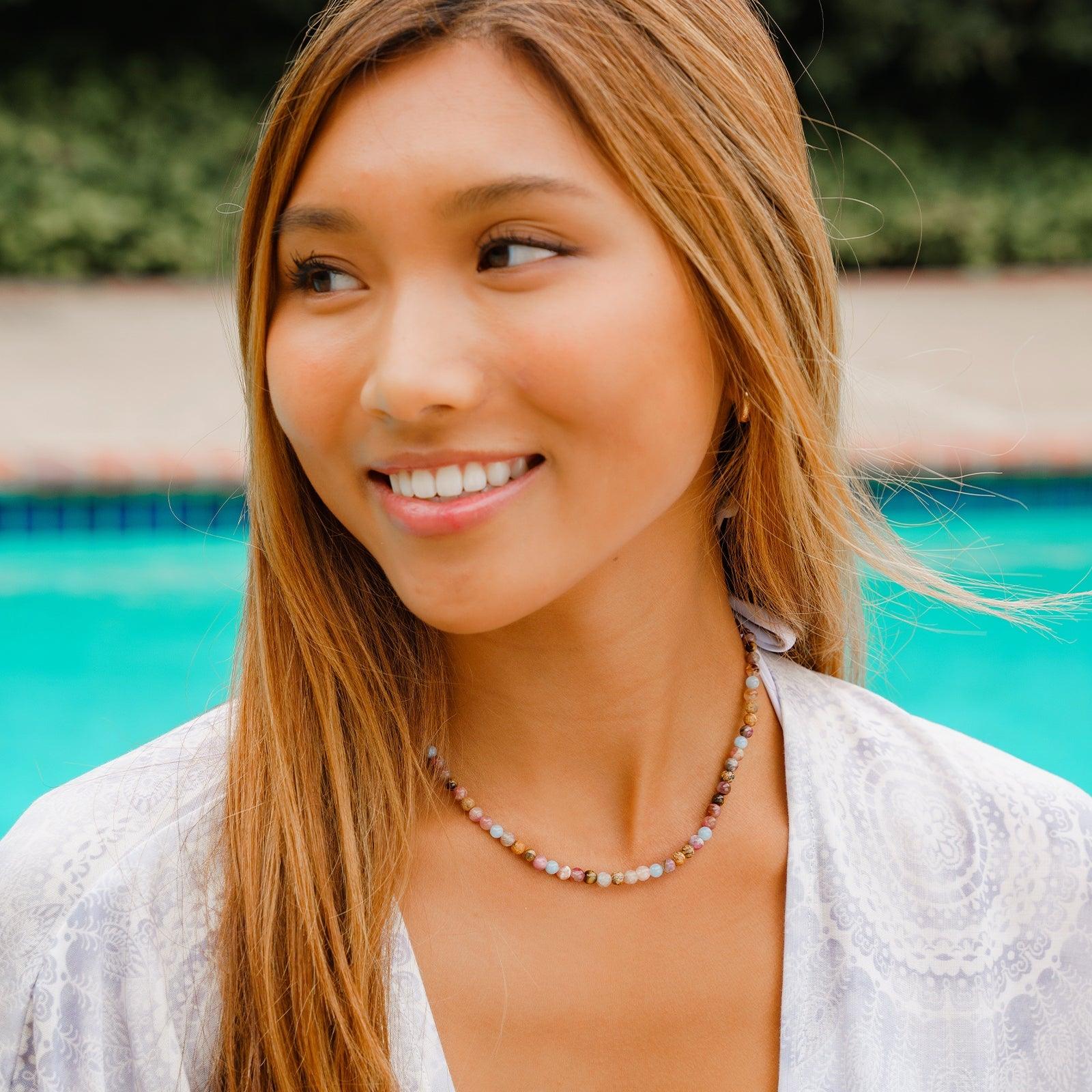 Lotus & Luna - Peace + Happiness 4mm Healing Necklace