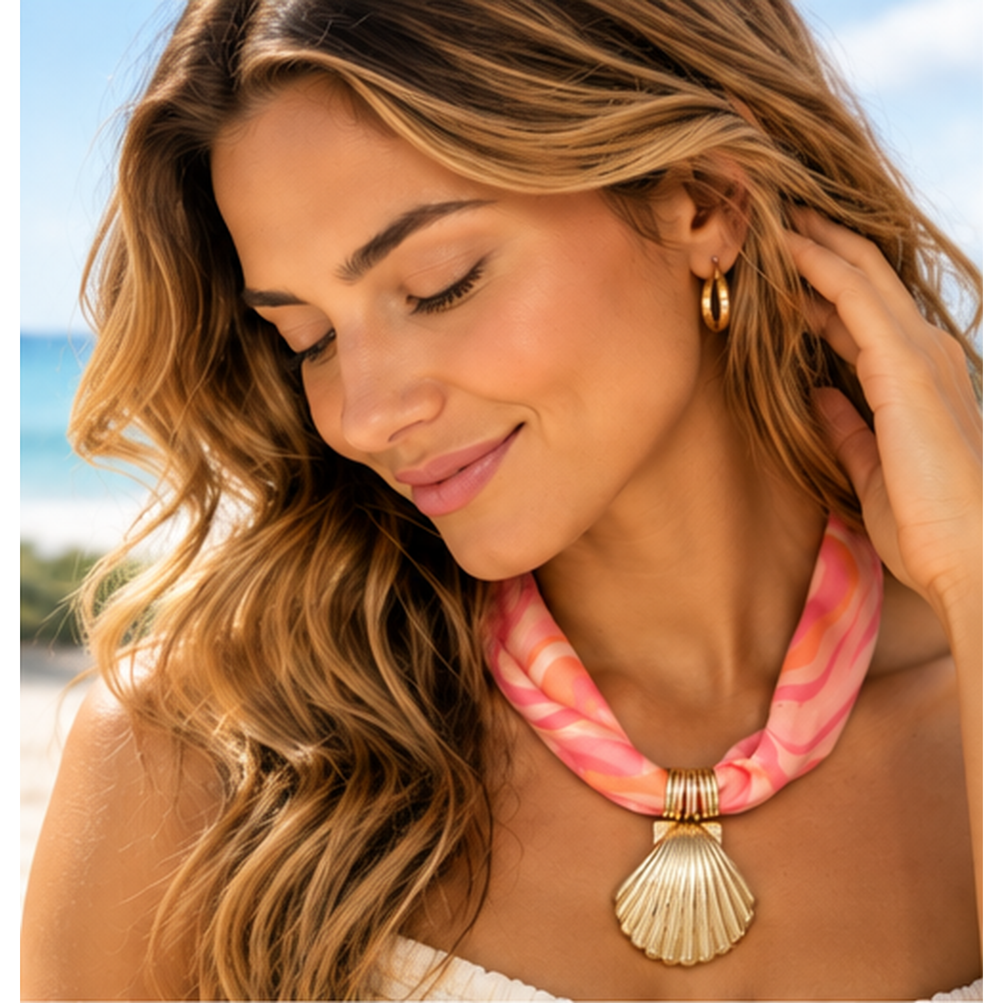Frasier Sterling - Scarf Pendant Necklace - Pink