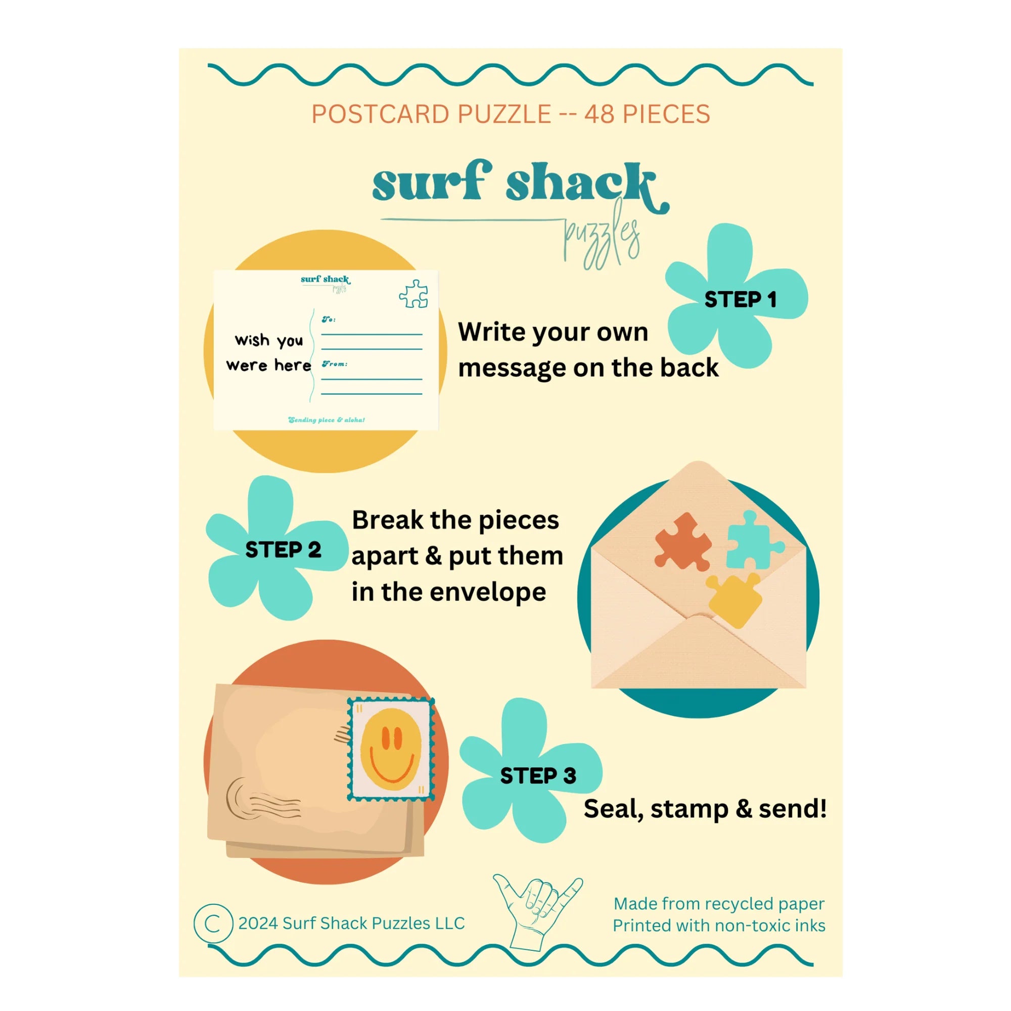 Surf Shack Puzzles - I Think You're Swell Postcard Puzzle (Add-On)