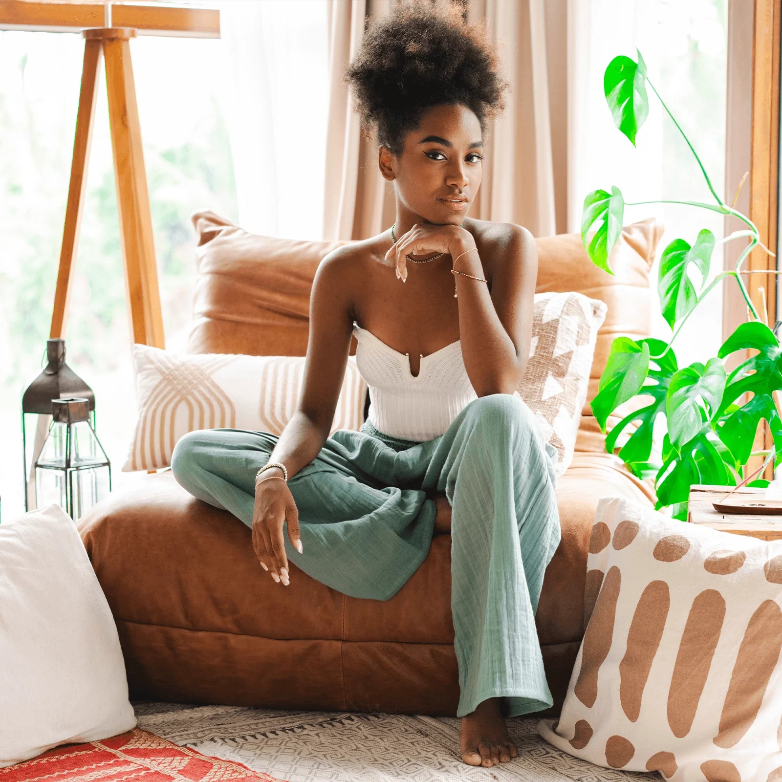 Lotus and Luna - Sage Wide Leg Cotton Pants (Add-On)