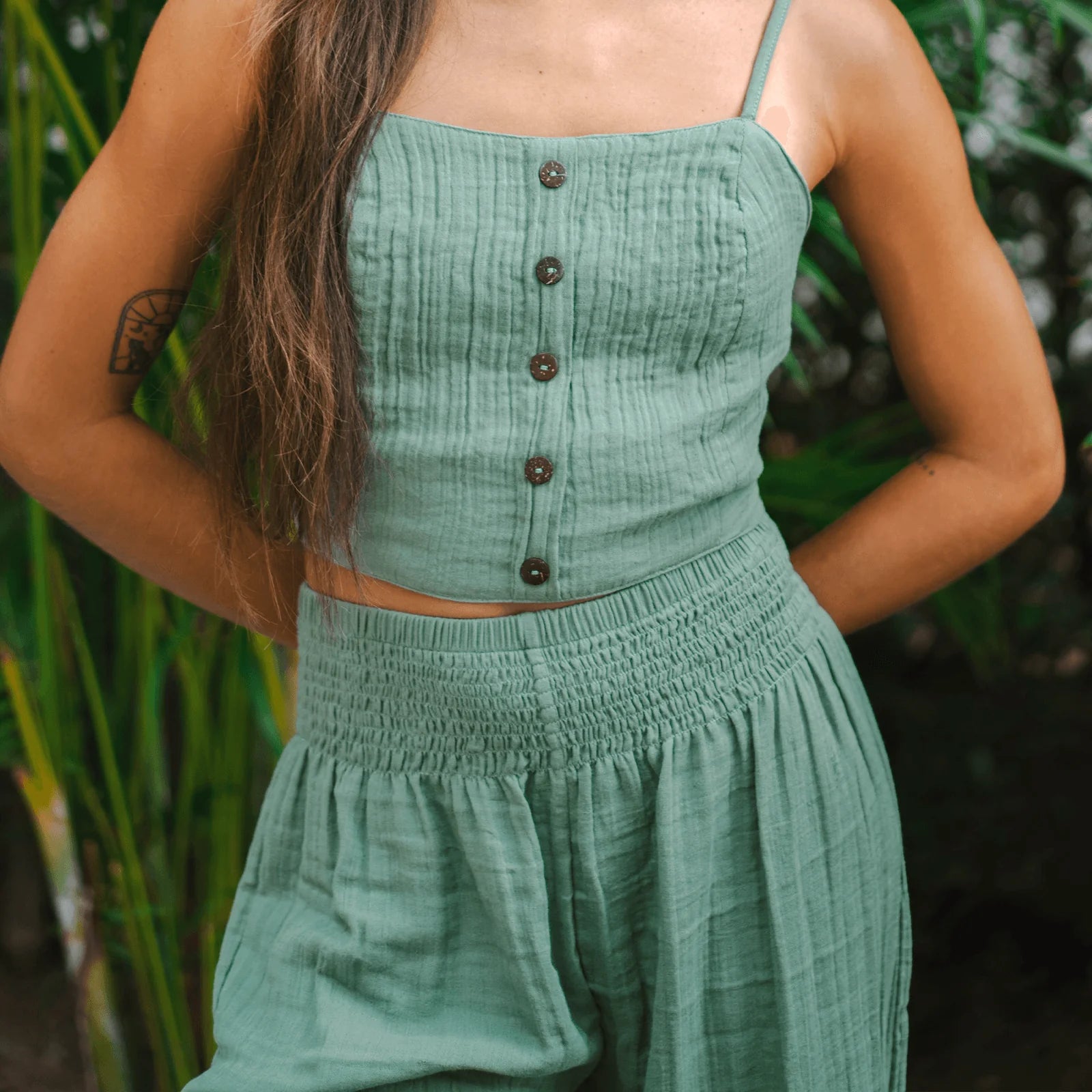 Lotus and Luna - Sage Wide Leg Cotton Pants (Add-On)