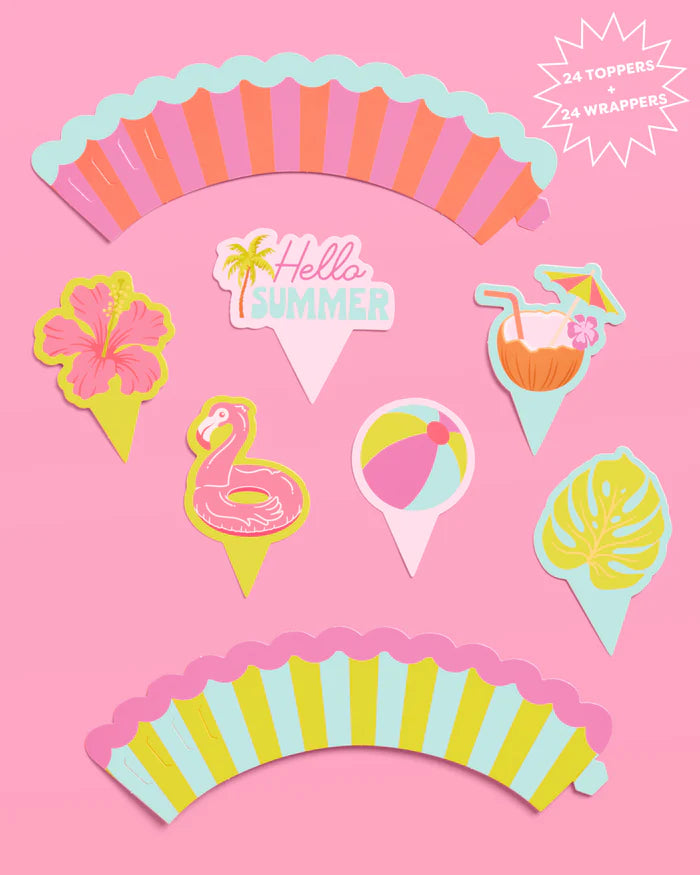 XO Fetti - Pool Party Cupcake Toppers