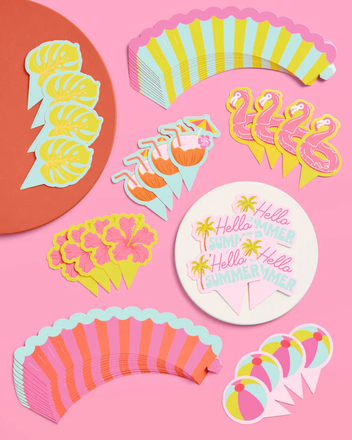 XO Fetti - Pool Party Cupcake Toppers