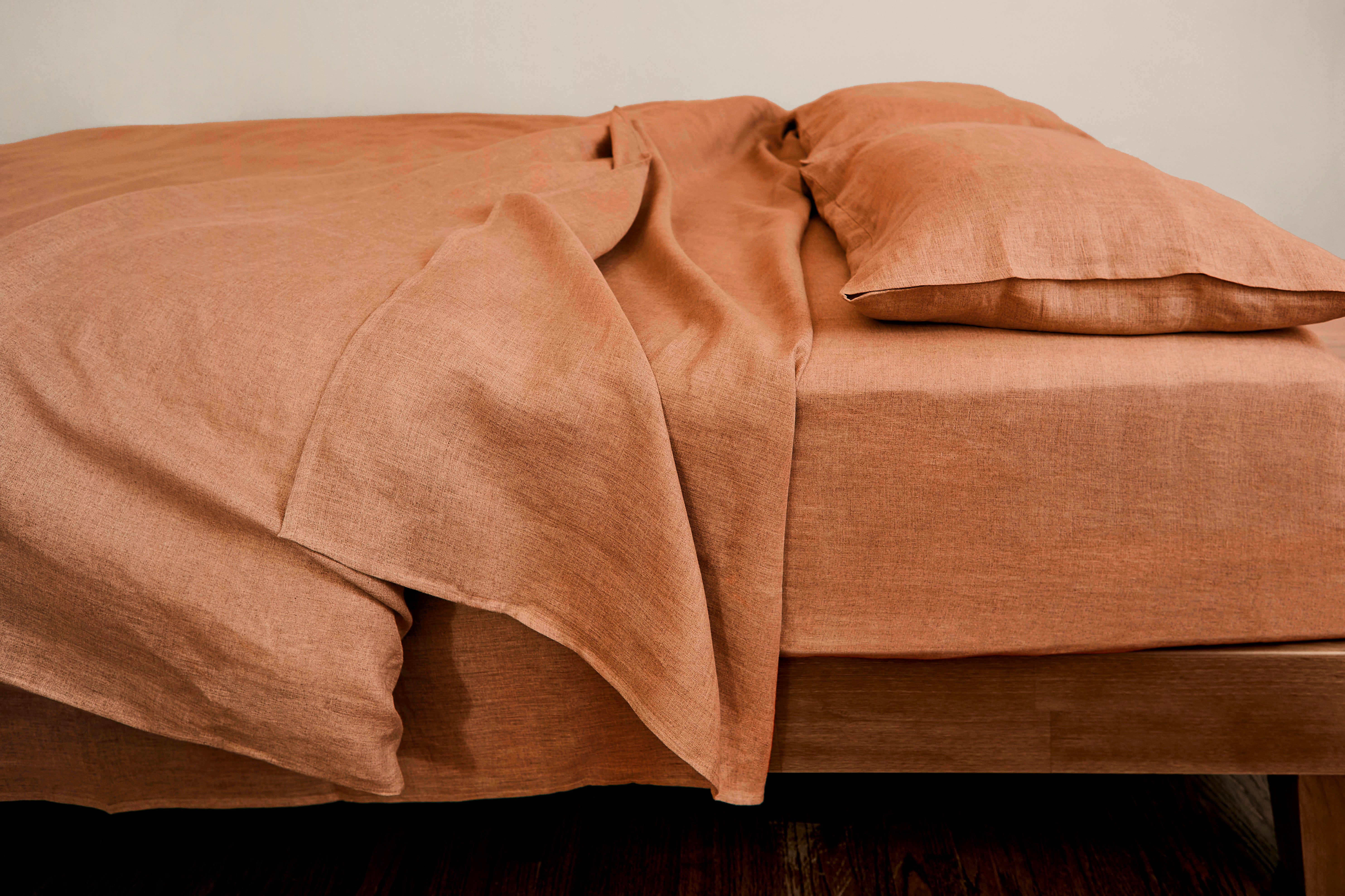 Sembla - Sembla Linen Flat Sheet (Queen) - Madder (Add-On)