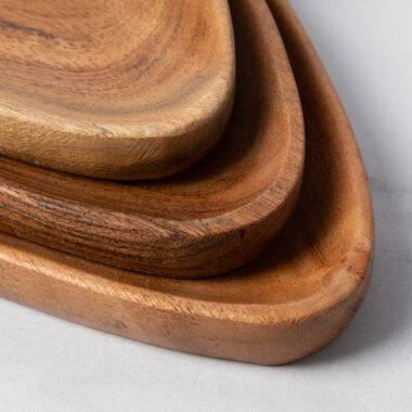 Sembla - Set of 3 Wood Petal Trays