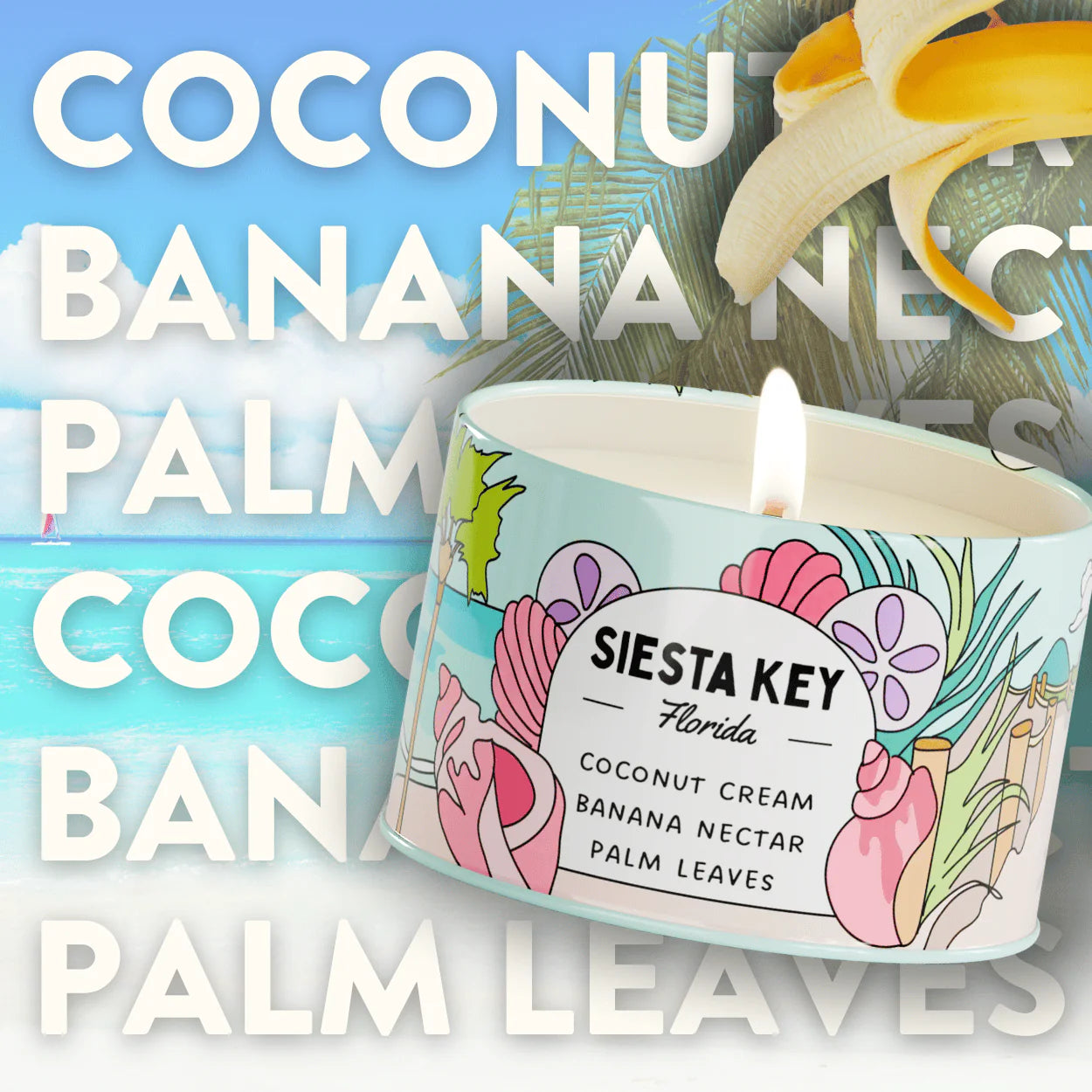 Postcards - Siesta Key Candle - 8 oz (Add-On)