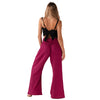 Lotus and Luna - Viva Magenta Wide Leg Cotton Pants