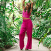 Lotus and Luna - Viva Magenta Wide Leg Cotton Pants