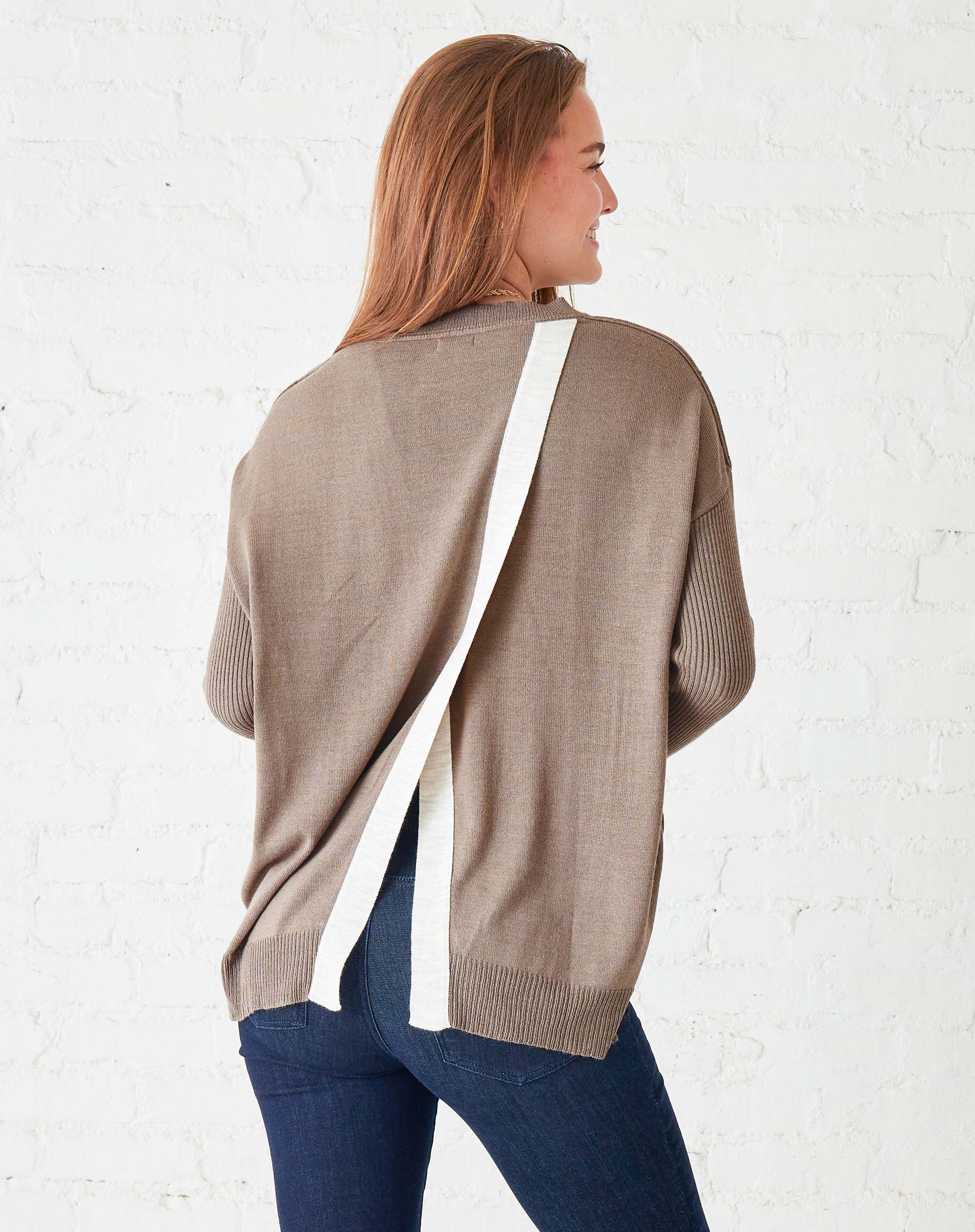 MerSea - Coronado Split Back Sweater - Hazlenut