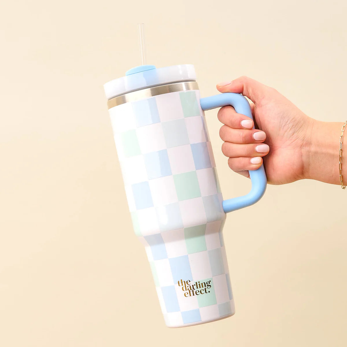 The Darling Effect - Blue Checker 40 oz Take Me Everywhere Tumbler (Add-On)