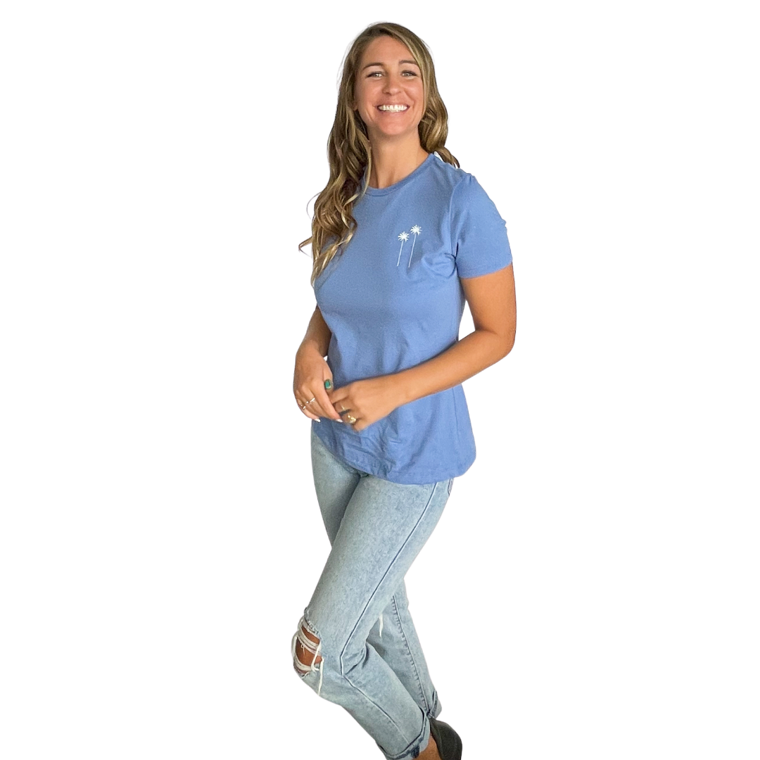 Beachly - Largo Palmas Tee - Hazey Blue (Add-On)