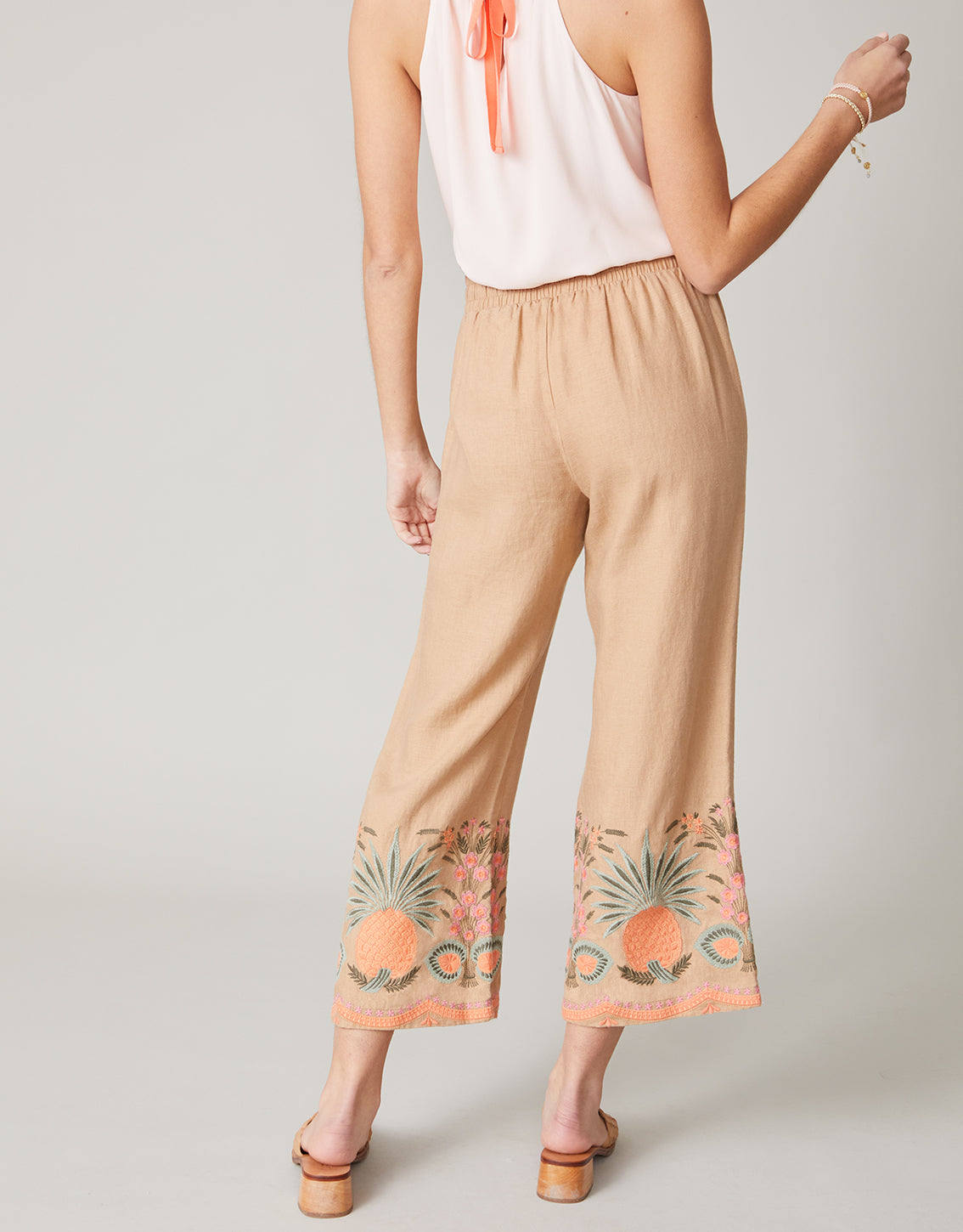Spartina 449 - Amelia Embroidered Palazzo Pant Tannin (Add-On)
