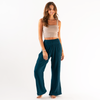 Deep Teal Wide Leg Cotton Pants