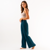 Deep Teal Wide Leg Cotton Pants