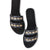 Salt + Umber - Bayside Double Banded Shell Slide - Black (Add-On)