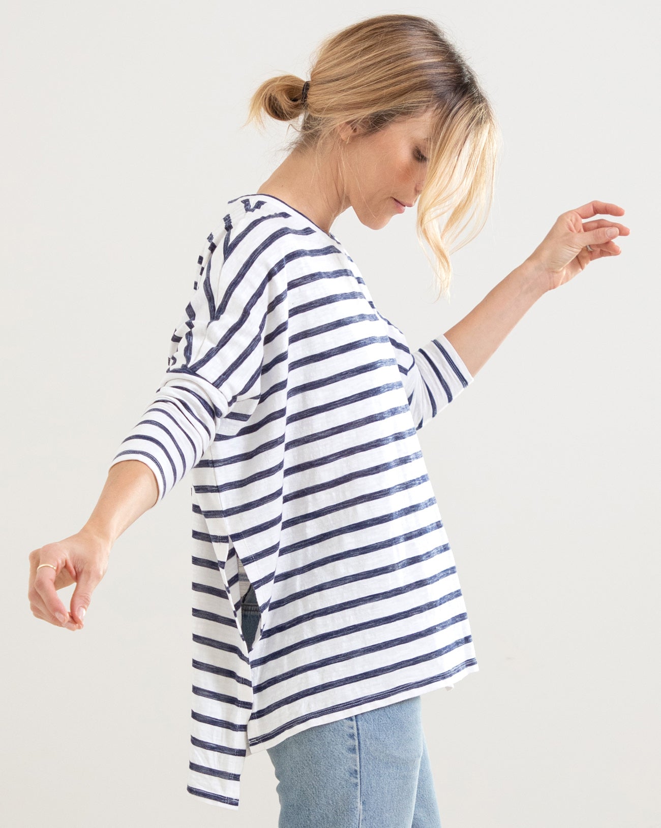 MerSea - Catalina Striped Slub Tee - White/Navy Stripes (Add-On)