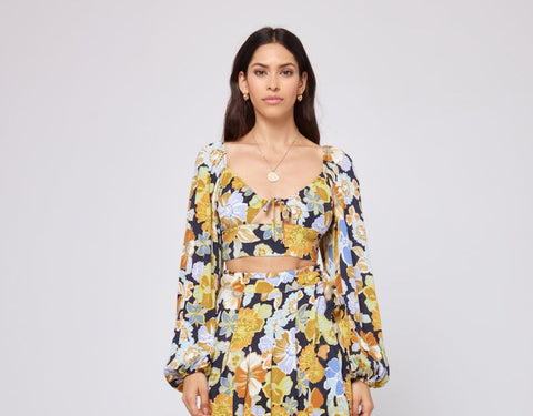 L Space - Printed Daphne Top - Sugar And Spice Floral