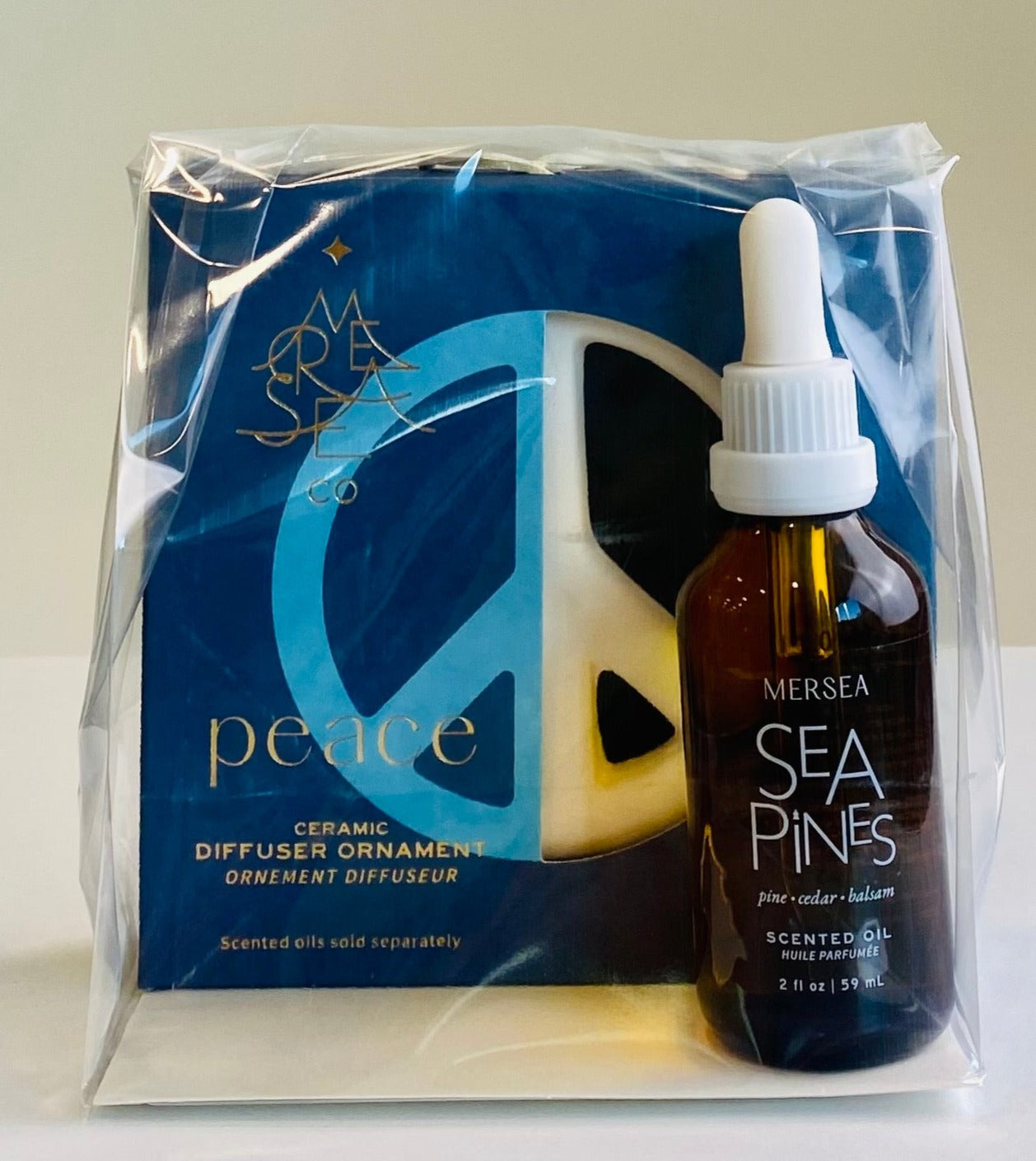 Mersea - Ceramic Diffuser Peace Ornament & Scented Sea Pines Oil Bundle (Add-On)