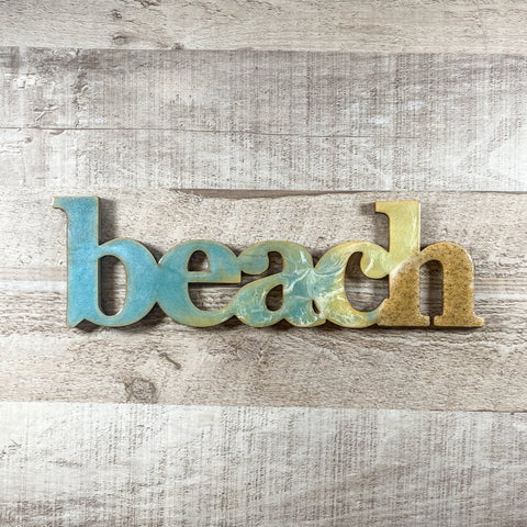 Coastal Coasters - Handmade Wood + Resin Beach Sign (Add-On)