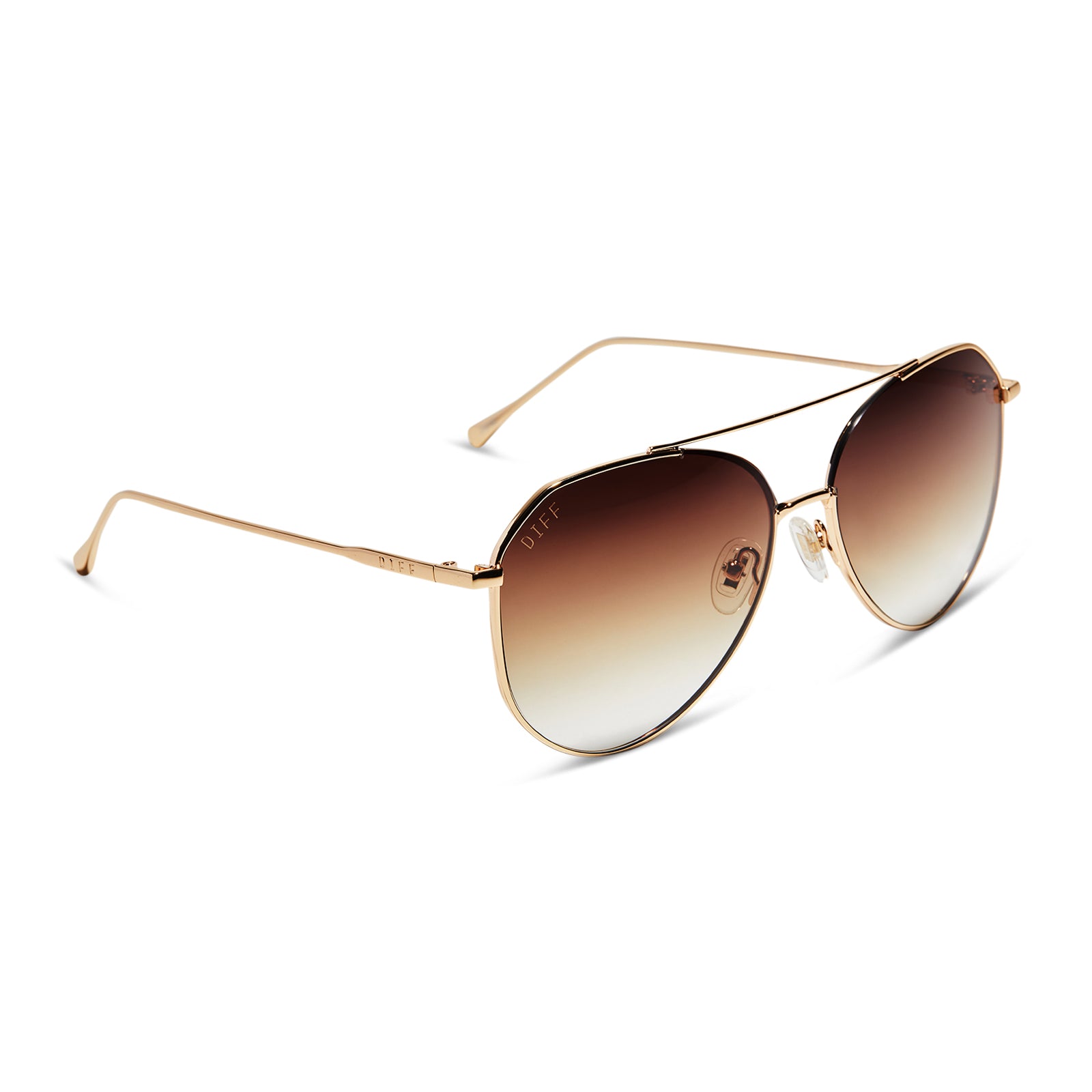 Diff Eyewear - Jane Sunglasses - Gold Brown Gradient Sharp