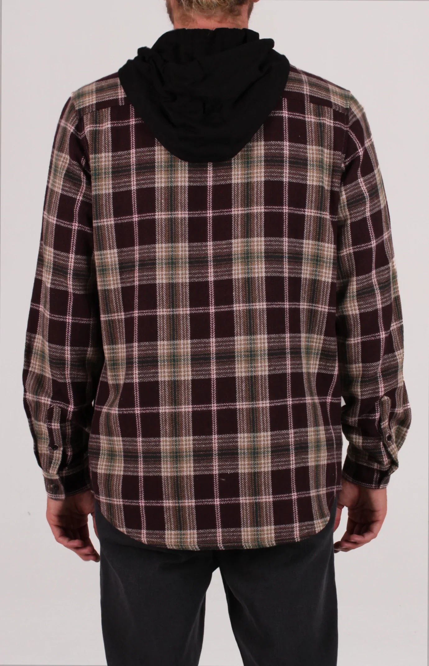 Lira - Mellen Hooded Flannel - Burgundy (Add-On)