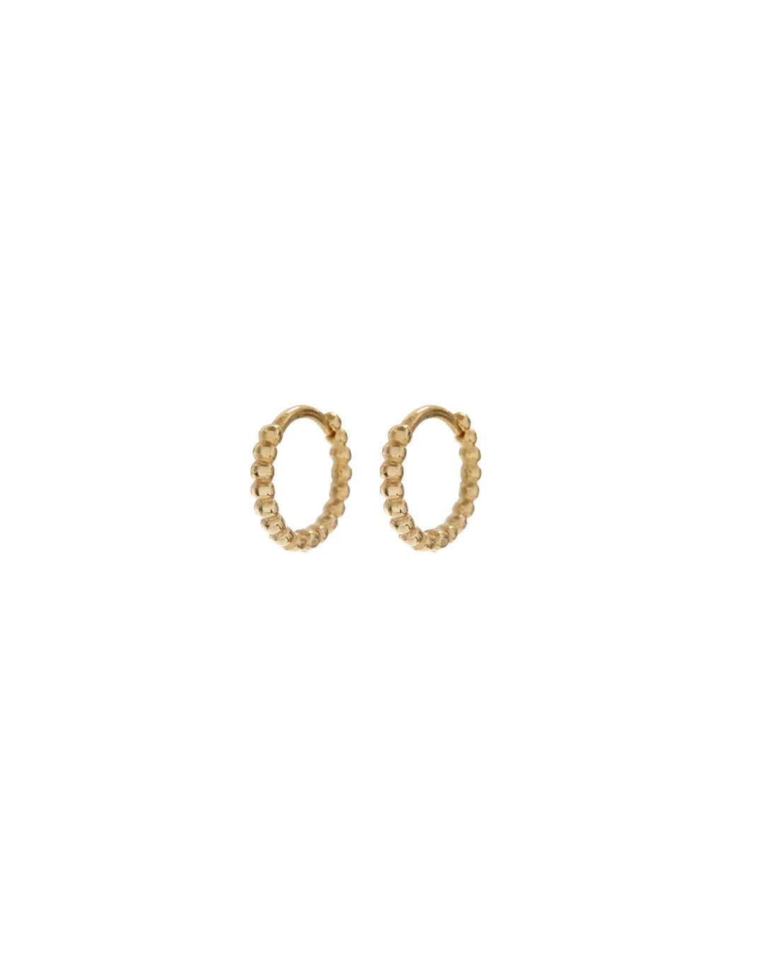 Luv AJ - Mini Continuous Beaded Huggies - Gold (Add-On)