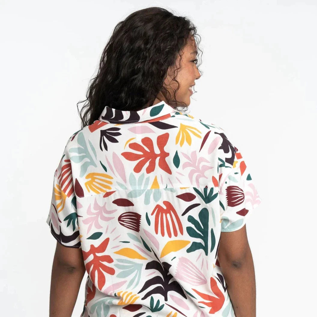 Gyal Bashy - Ridley EcoVero™ Viscose Printed Camp Shirt - Groovy Palms - (Add-On)