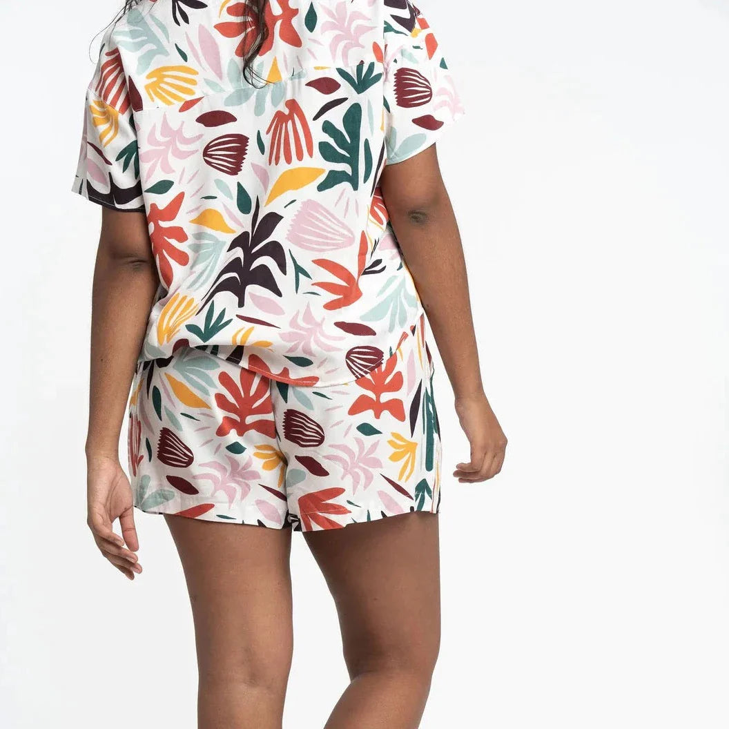 Gyal Bashy - Rio EcoVero™ Viscose Printed Camp Shorts - Groovy Palms - (Add-On)