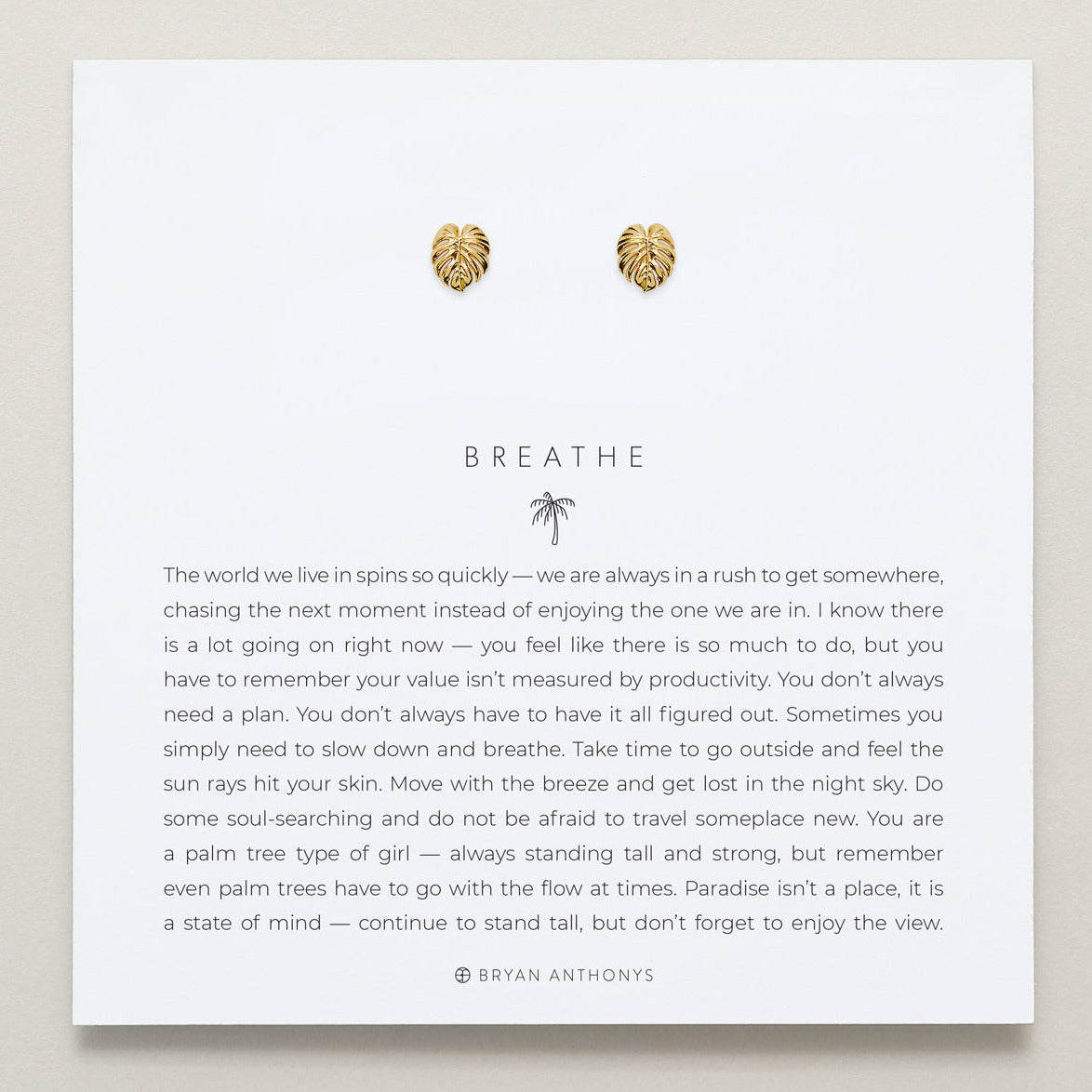 Bryan Anthonys - Breathe Stud Earrings - 14k Gold - (Add-On)