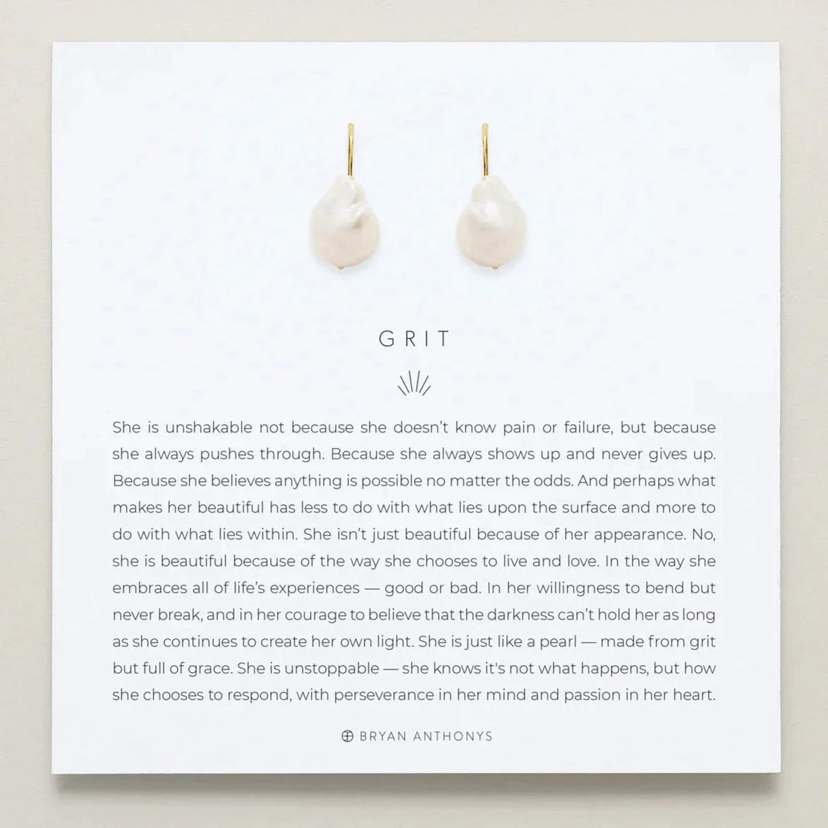 Bryan Anthonys - Grit Baroque Pearl Drop Earring 14K Gold - (Add-On)