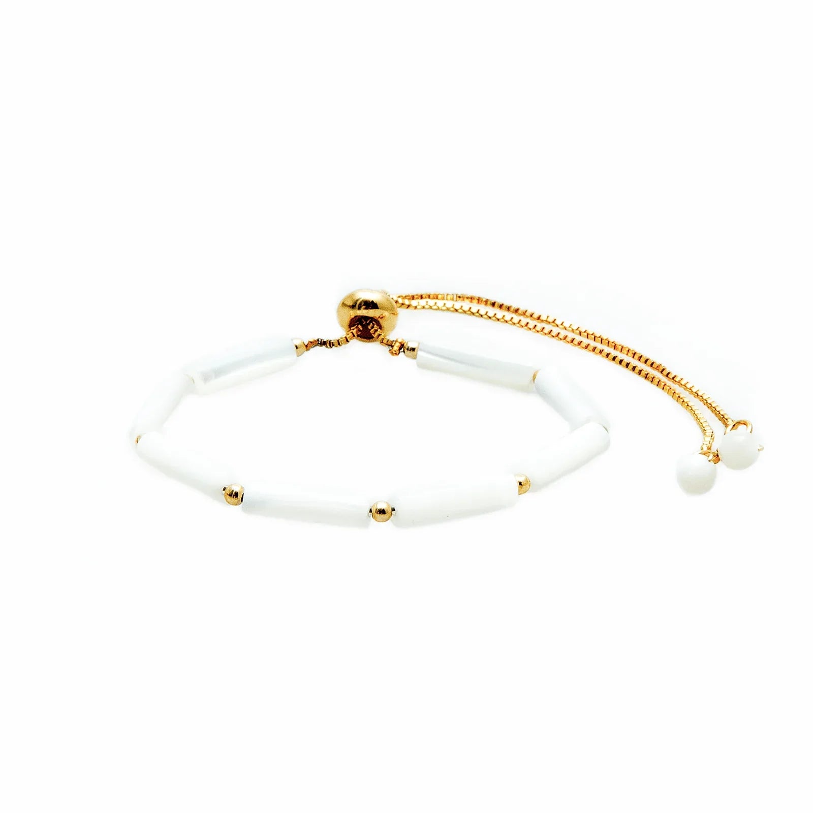 Lotus and Luna - Mother of Pearl Tube Bead Bracelet - (Add-On)