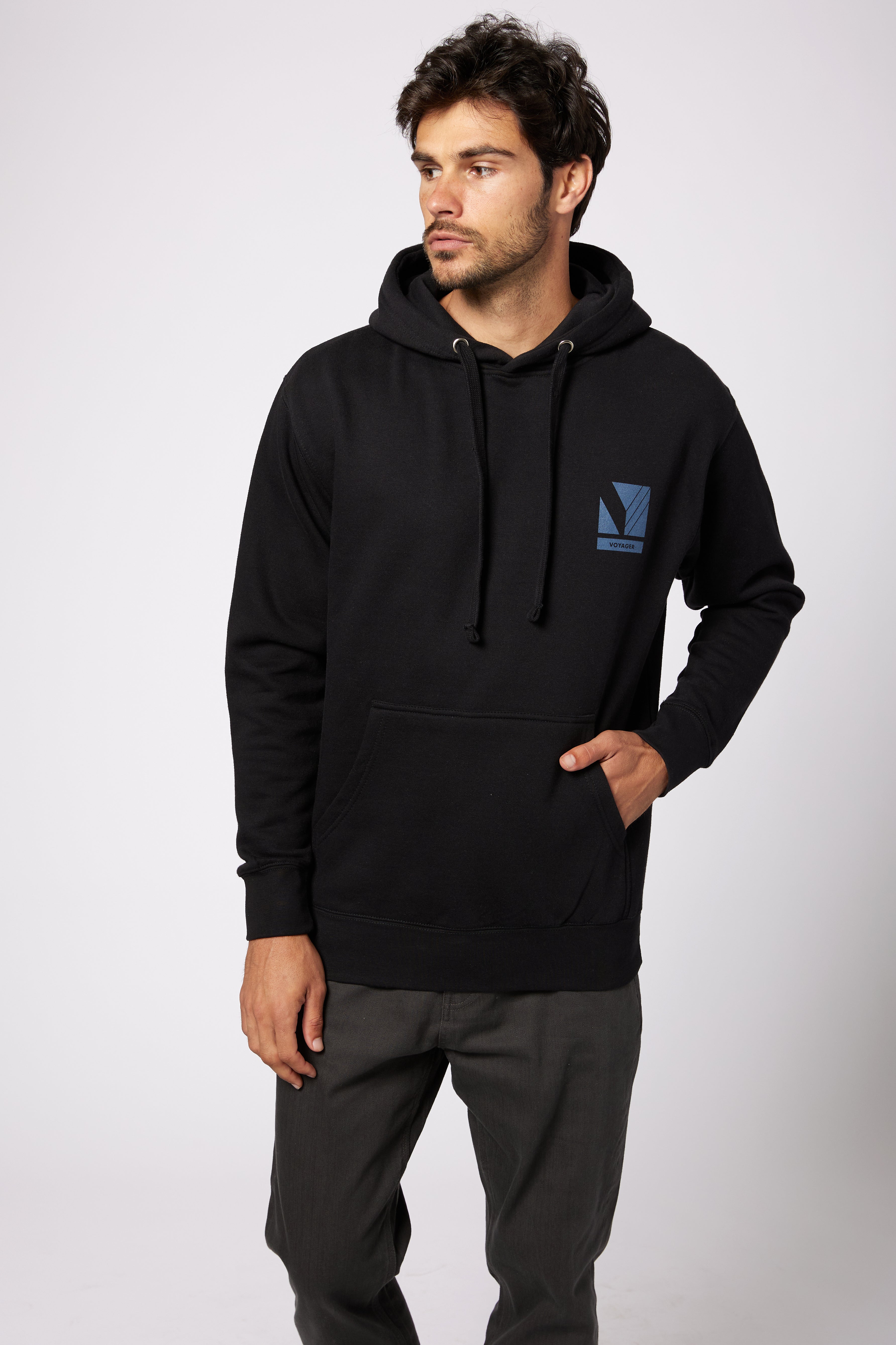 Voyager - Stamped Hooded Fleece - Black (Add-On)