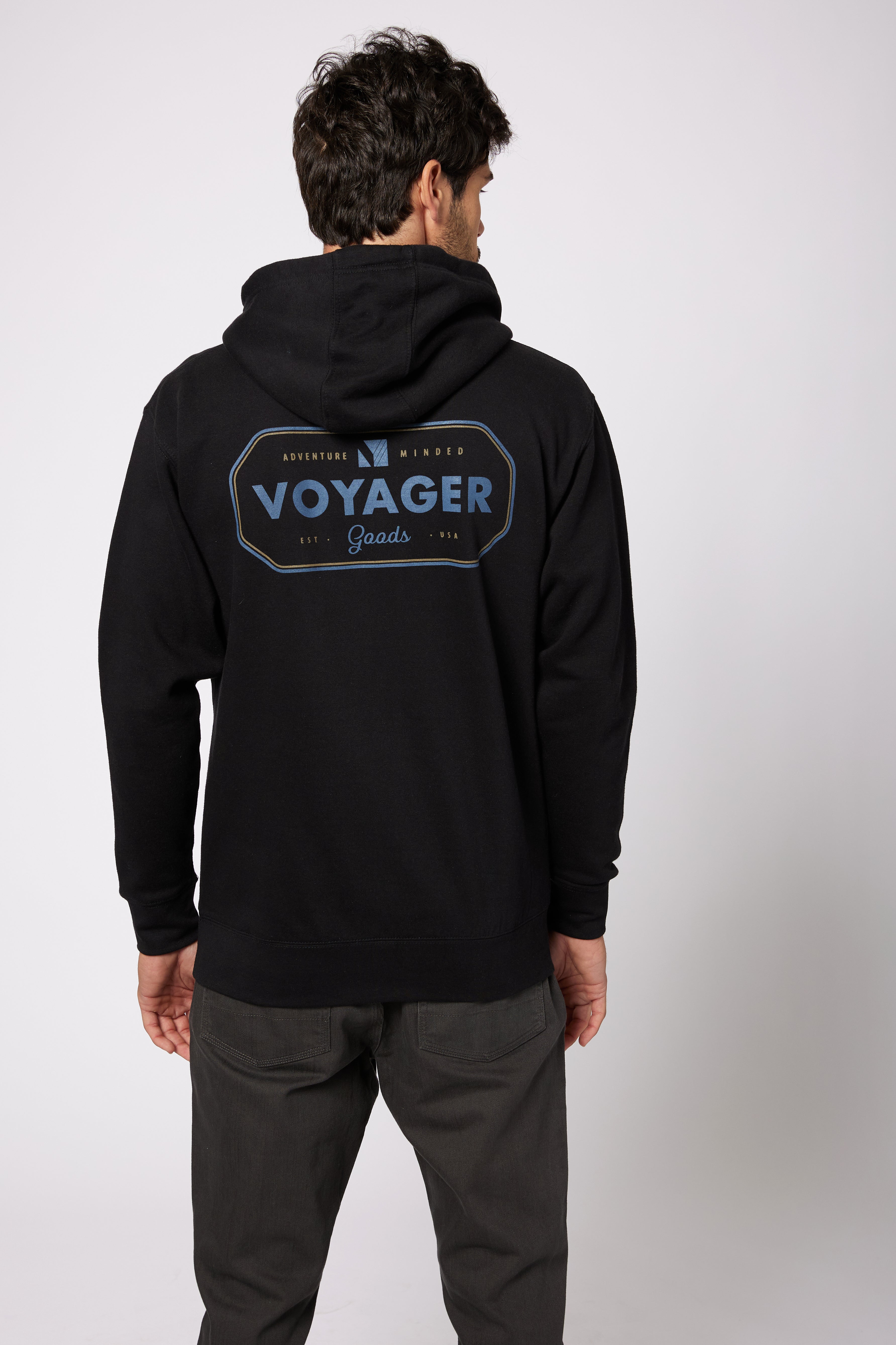 Voyager - Stamped Hooded Fleece - Black (Add-On)