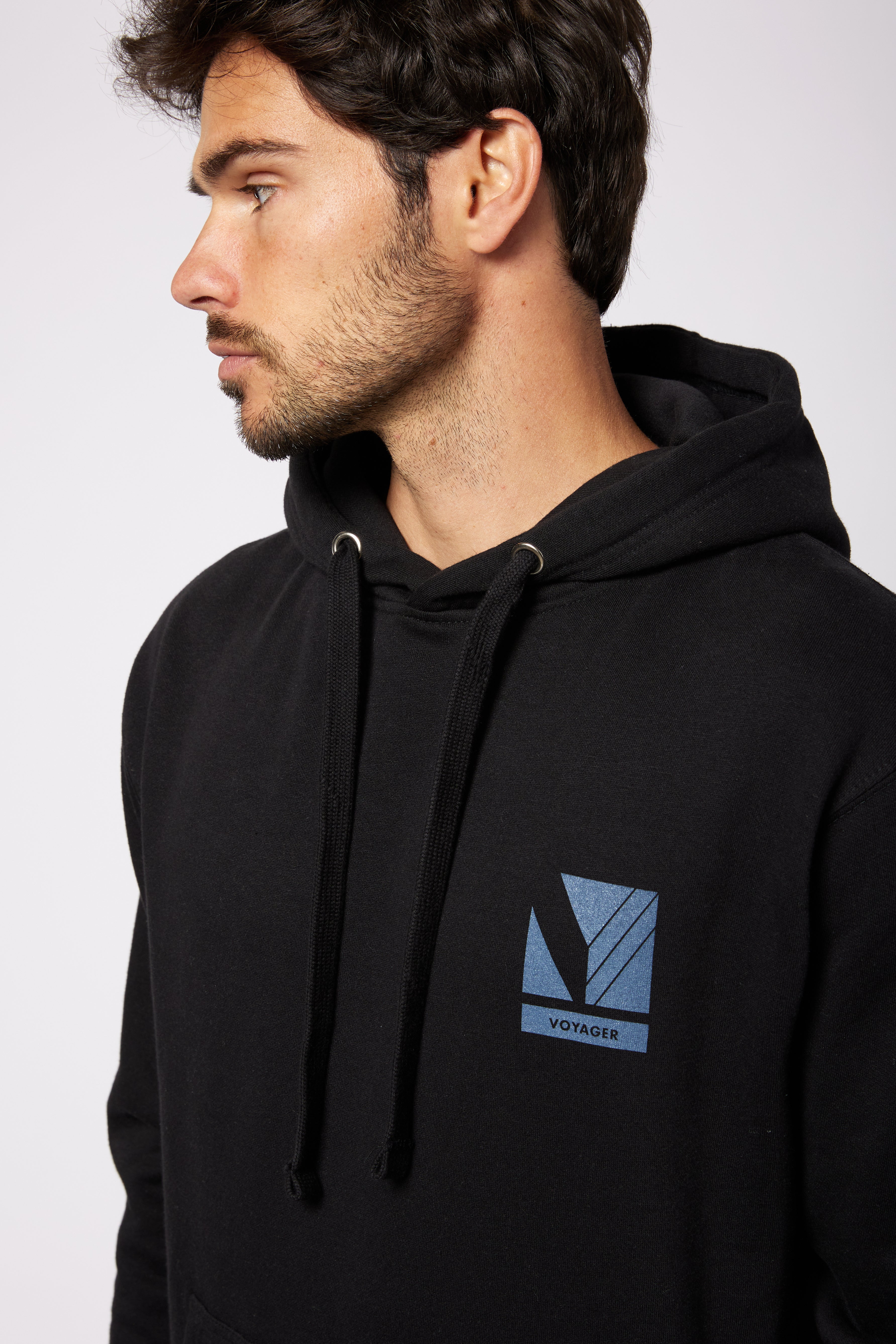Voyager - Stamped Hooded Fleece - Black (Add-On)