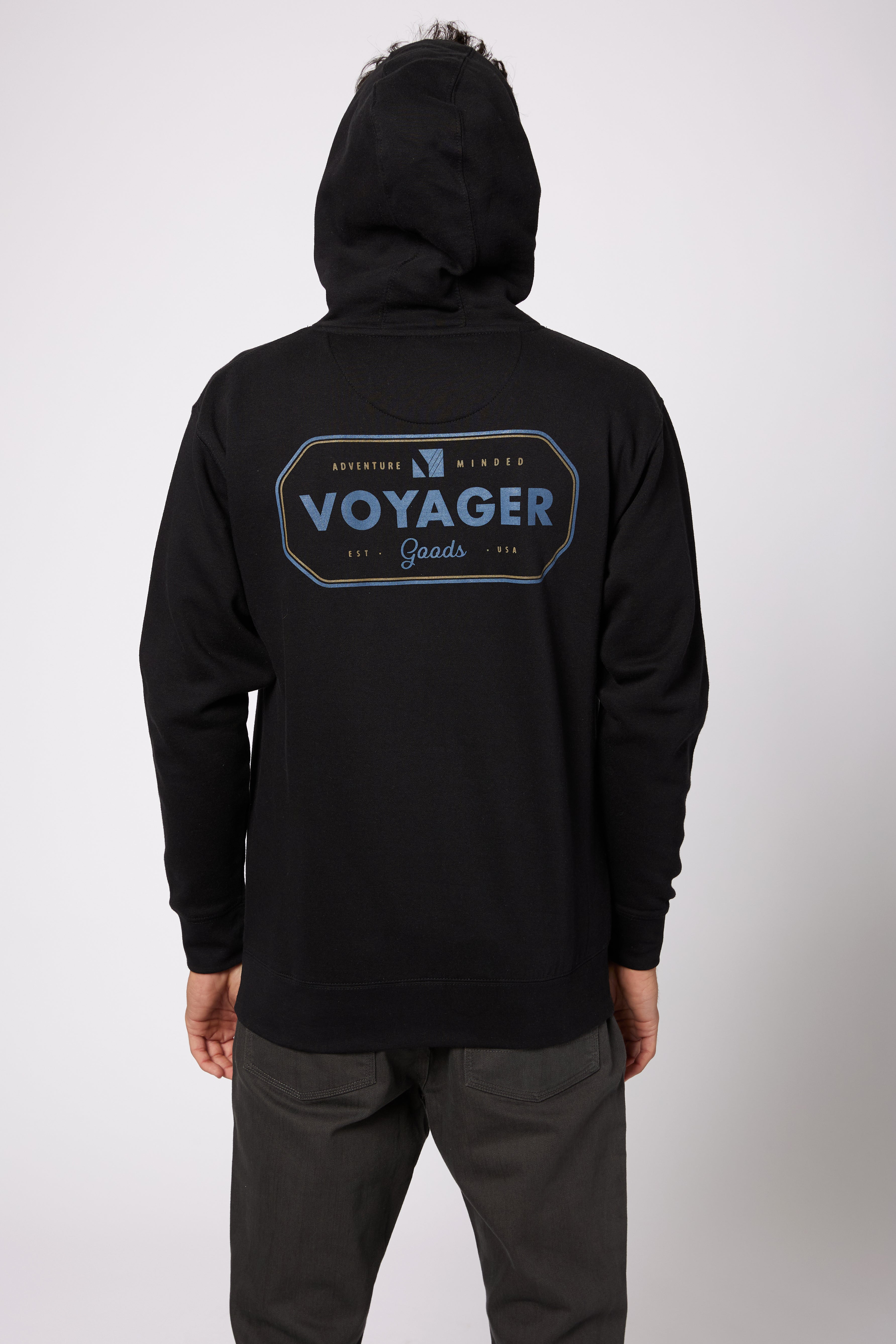 Voyager - Stamped Hooded Fleece - Black (Add-On)